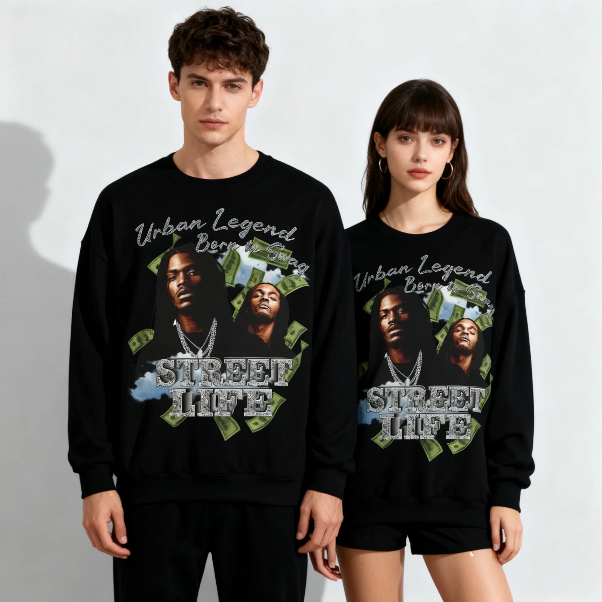 Sweat à capuche à col rond pour femmes et adultes, chemise numérique surdimensionnée, style Hip Hop, Punk Y2k, automne/hiver 25/26, pour adultes et enfants, même Style