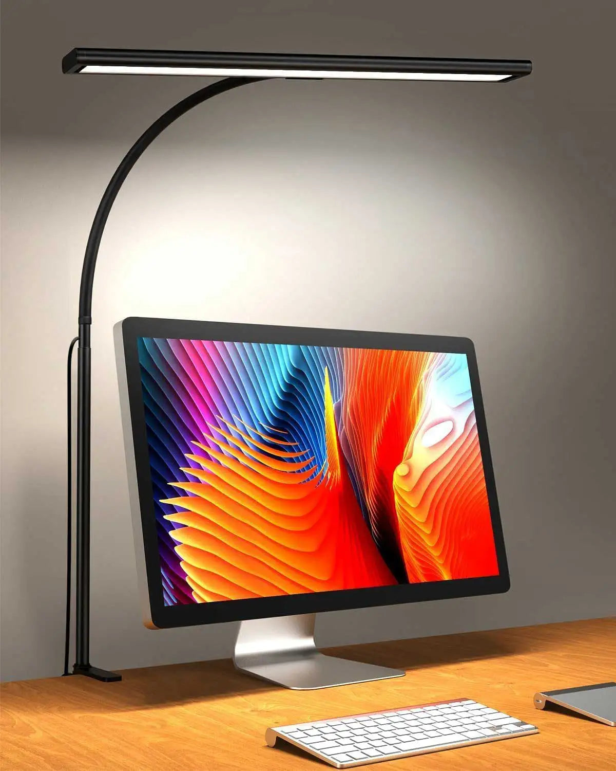 Adjustable flexible gooseneck LED desk lamp, eye-friendly desk lamp, stepless dimming, home office