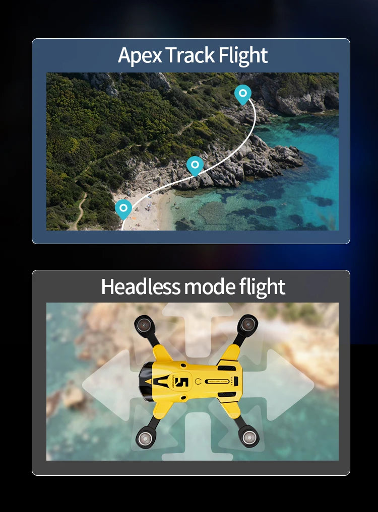 Drone professionnel M5 8K avec trois caméras grand angle, évitement d'obstacles, GPS 5G, positionnement du flux optique, quadrirotor RC sans balais