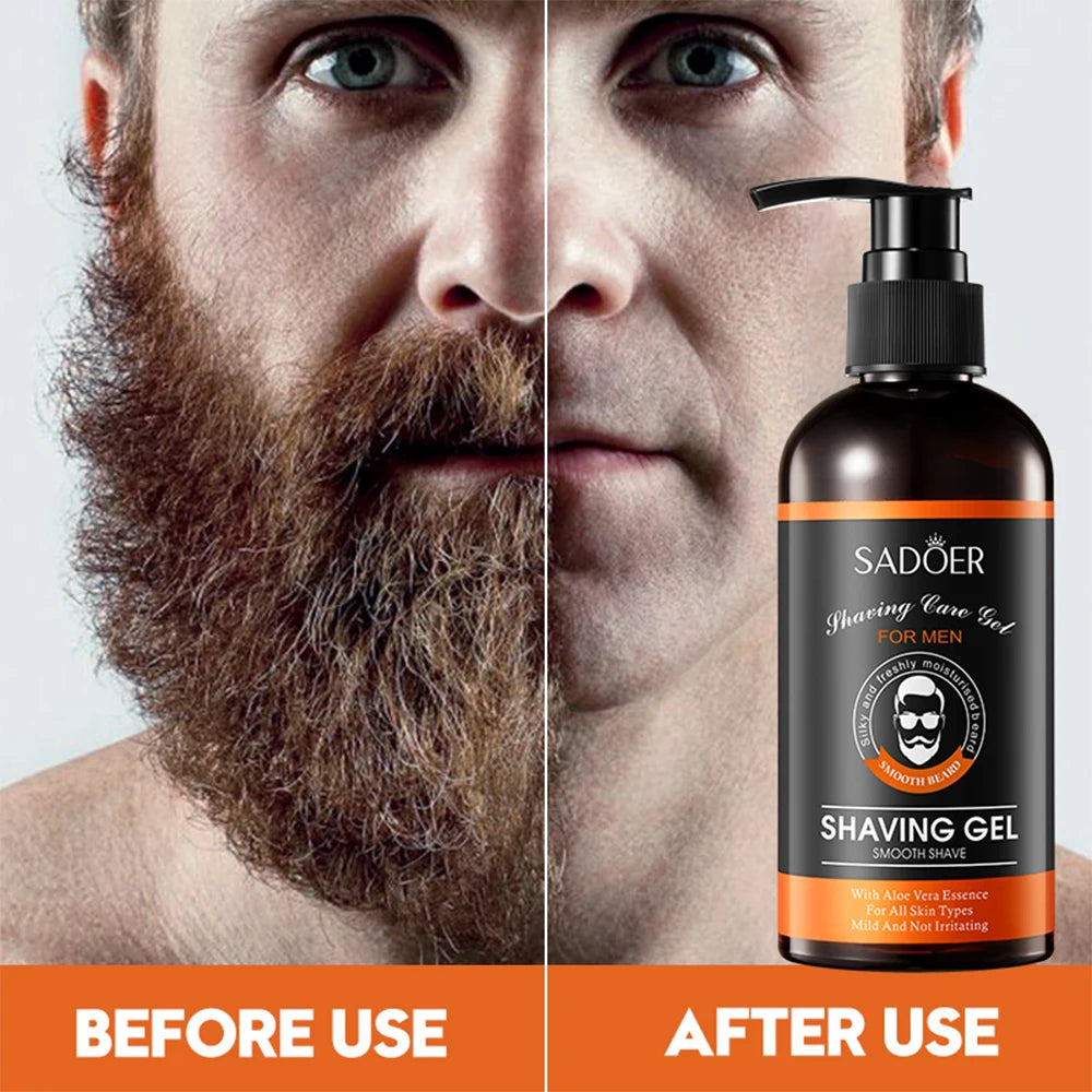 2 pièces hommes indolore propre hydrater lisse soin de la barbe Gel de rasage Gel de rasage Non irritant adoucir favoris les favoris barbe crème de rasage
