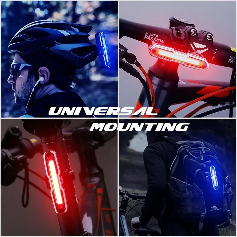 Enquêter arrière LED étanche pour vélo, aste par USB, éclairage de vélo clignotant, lampe à iode de sécurité, accessoires de lanterne de vélo