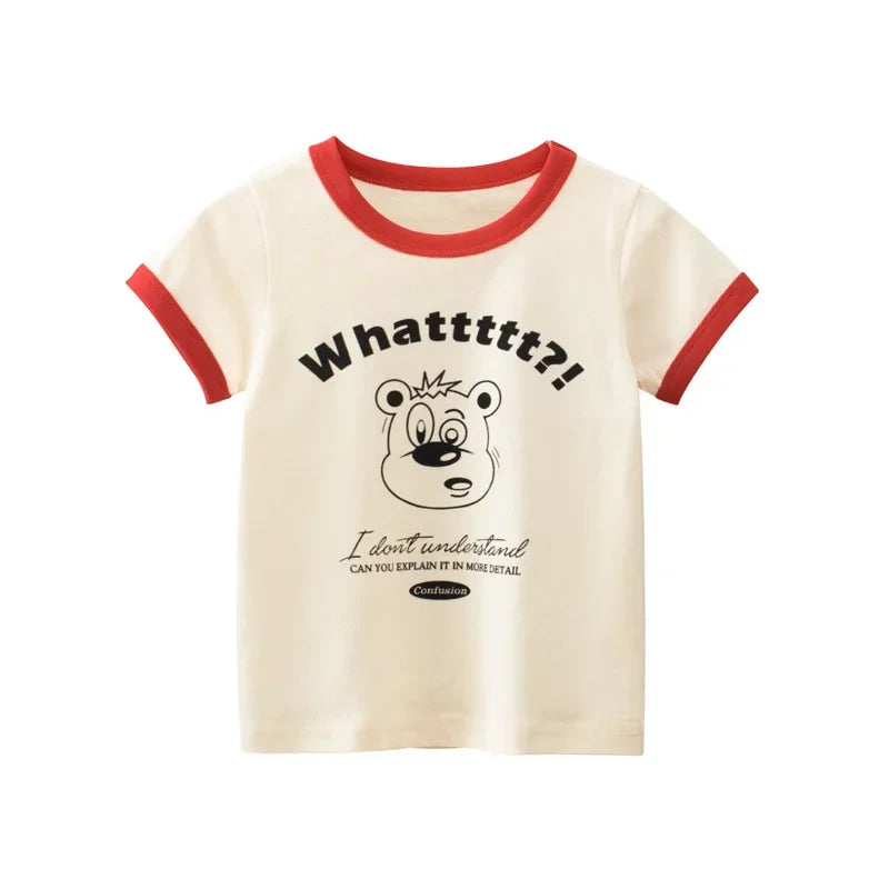 Vêtements d'été en coton pour bébés garçons et filles, t-shirt à manches courtes imprimé graffiti, haut pour enfants, tenue pour bébé, 2-8T