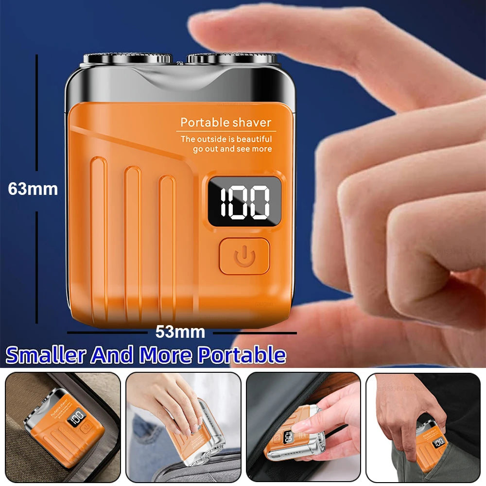 Rasoir électrique pour hommes, Mini tondeuse à barbe magnétique Rechargeable à Double tête, étanche, Portable, pour le visage