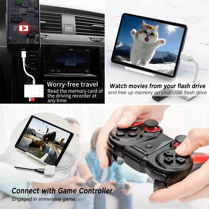 3-in-1 Card Reader Adapter, Type C to SD TF Memory Card Reader, USB Type C OTG Converter for Huawei Samsung Xiaomi Phone Tablet