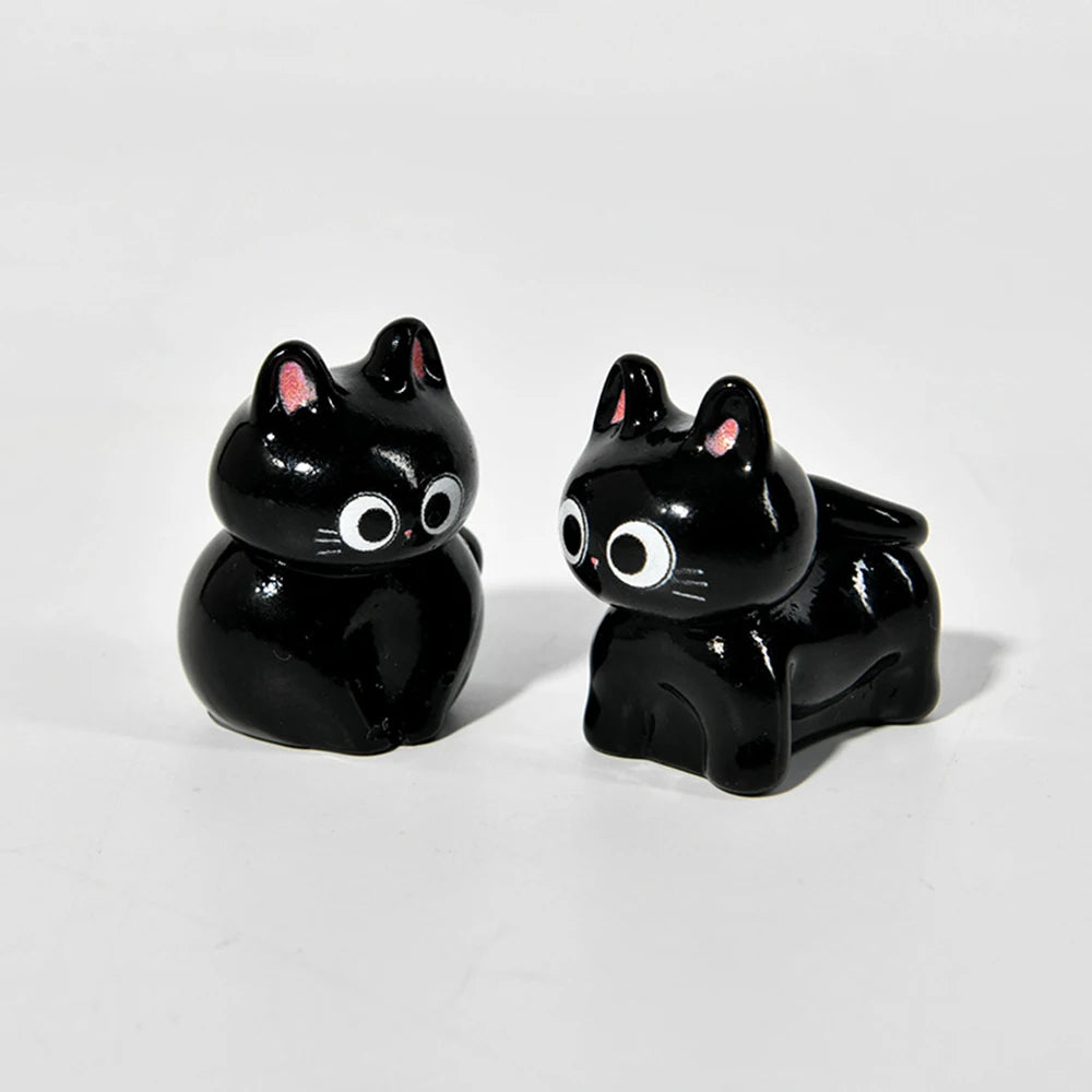 Cartoon resin cat figurine, mini kitten, tilted head, home decorations, small creative figurines for car and desk mounting