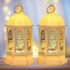 Ramadan Muslim Lantern, Eid Mubarak Ornament, LED Night Light for Festivals, Eid Al Adha Gift, Ramadan Gurbang Decoration for Home