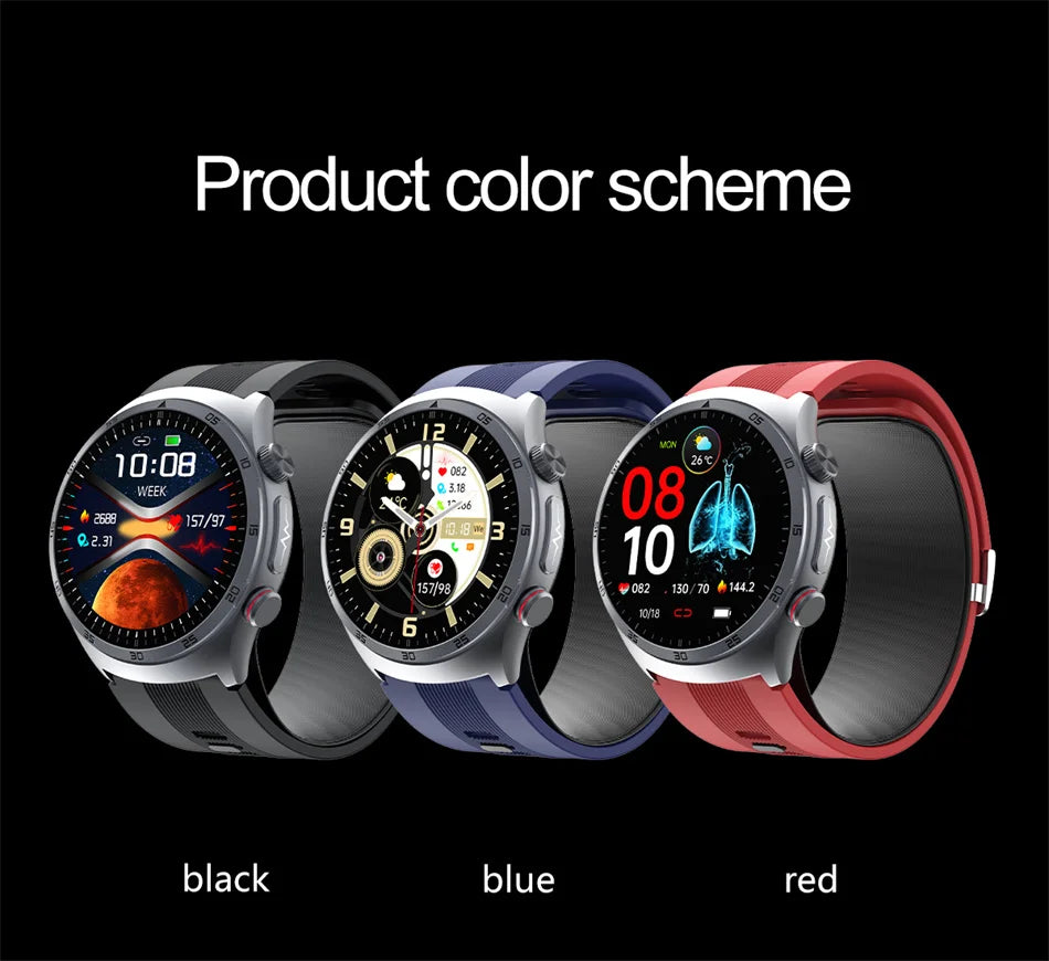 2025 santé montre intelligente NFC ECG pompe à Air pression artérielle oxygène sanguin ECG + PPG Bluetooth appel NFC montre intelligente pour hommes femmes Airbag