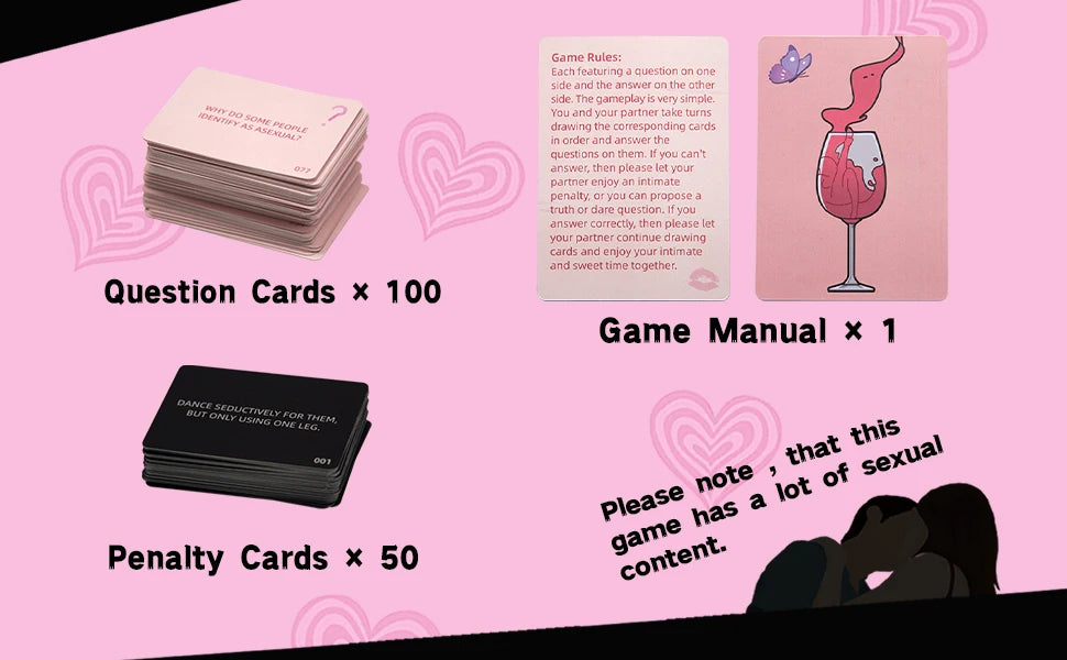 All About Sex, an exciting and original card game for couples, raise your Happily with pleasure and joy, 2 later, 20 minutes, 16 years and over