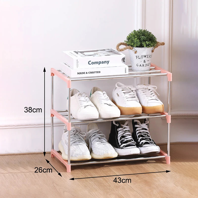 Chaussures T1 multicouches et peu encombrantes, rangement domestique simple, trois et quatre couches, supports à chaussures, 3/4