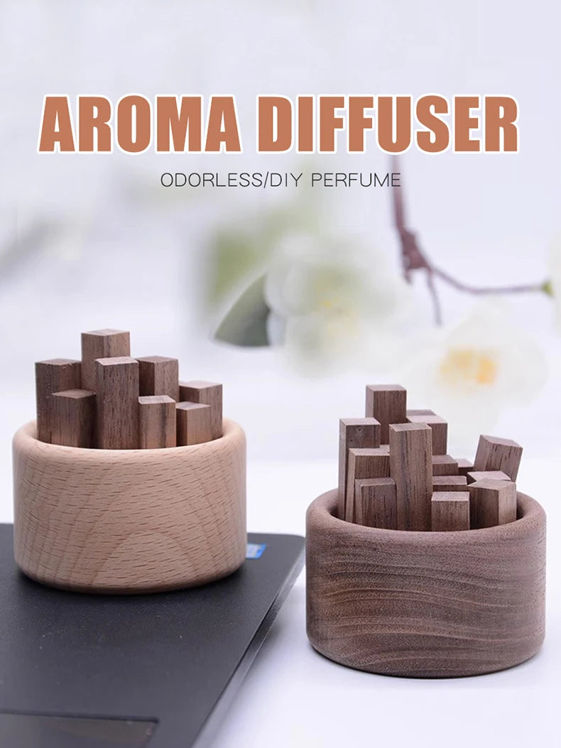 Diffuseur d'arôme en bois sans parfum, bricolage, parfum, salon, salle de bains, toilettes, chambre à coucher, bureau, accessoires pour la maison, décorations d'aromathérapie