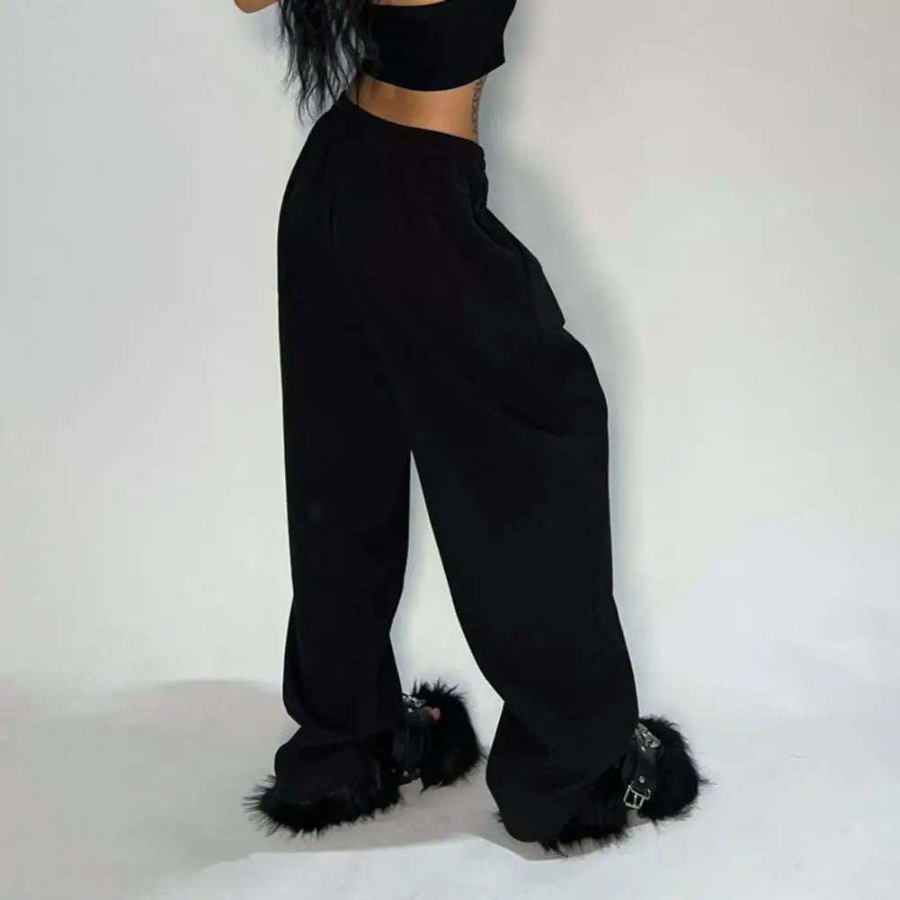 Pantalon de survêtement décontracté pour femmes, couleur unie, taille haute, à lacets, ample, jogging, classique, Baggy, Streetwear, Sport, danse, Y2K
