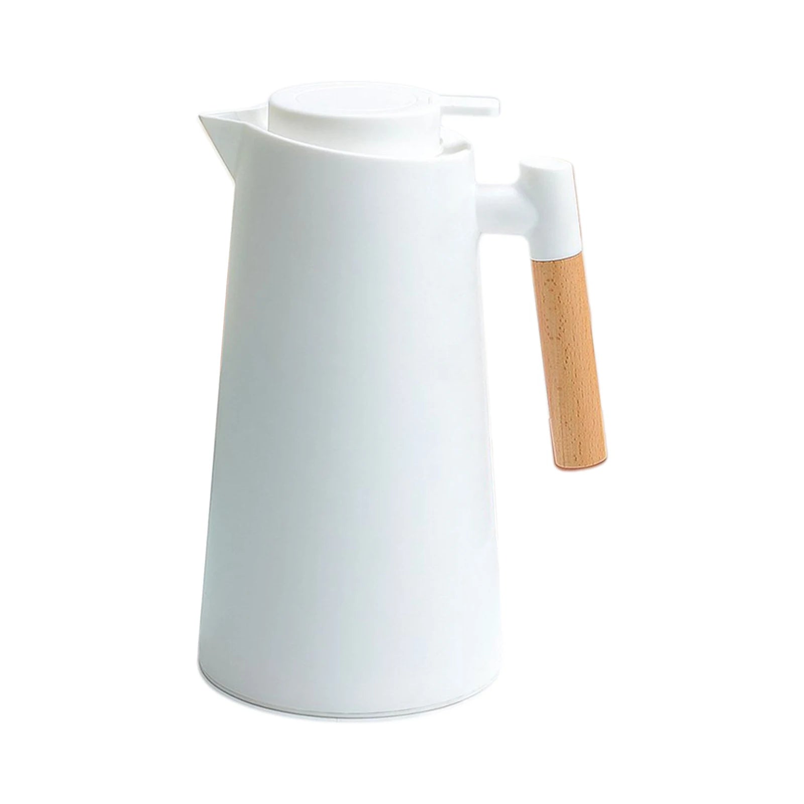 Carafe à café thermique sous vide à double paroi, pot thermos avec poignée en bois, bouilloire isolée, garde au chaud et au froid, 1L