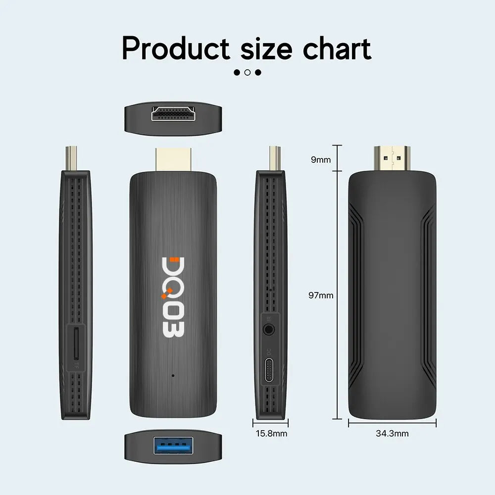 DQ03 Mini TV Stick, Façades, Android 10, Core ARM, Cortex A53, 2 Go, 16 Go, Support 4K, H.dissis, WiFi 2.4G et 5.8G Streaming Smart TV Box, 1 Go, 8 Go