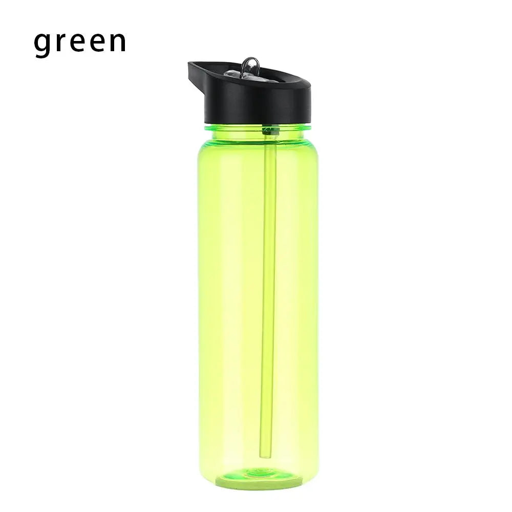 Bouteille d'Eau en Plastique Écologique pour Enfant, Gourde avec Paille, pour le dehors, la Randonnée, le Camping, l'École, sans BPA
