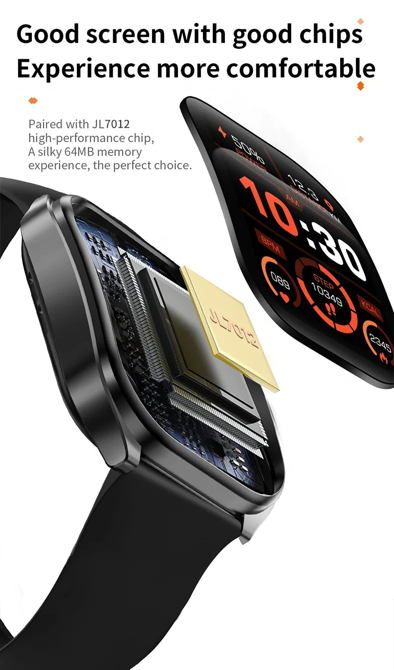 Montre intelligente 2.01 ''AMOLED écran incurvé IP68 étanche Bluetooth 5.3 appel AI Vioce Assistant Fitness Smartwatch pour hommes