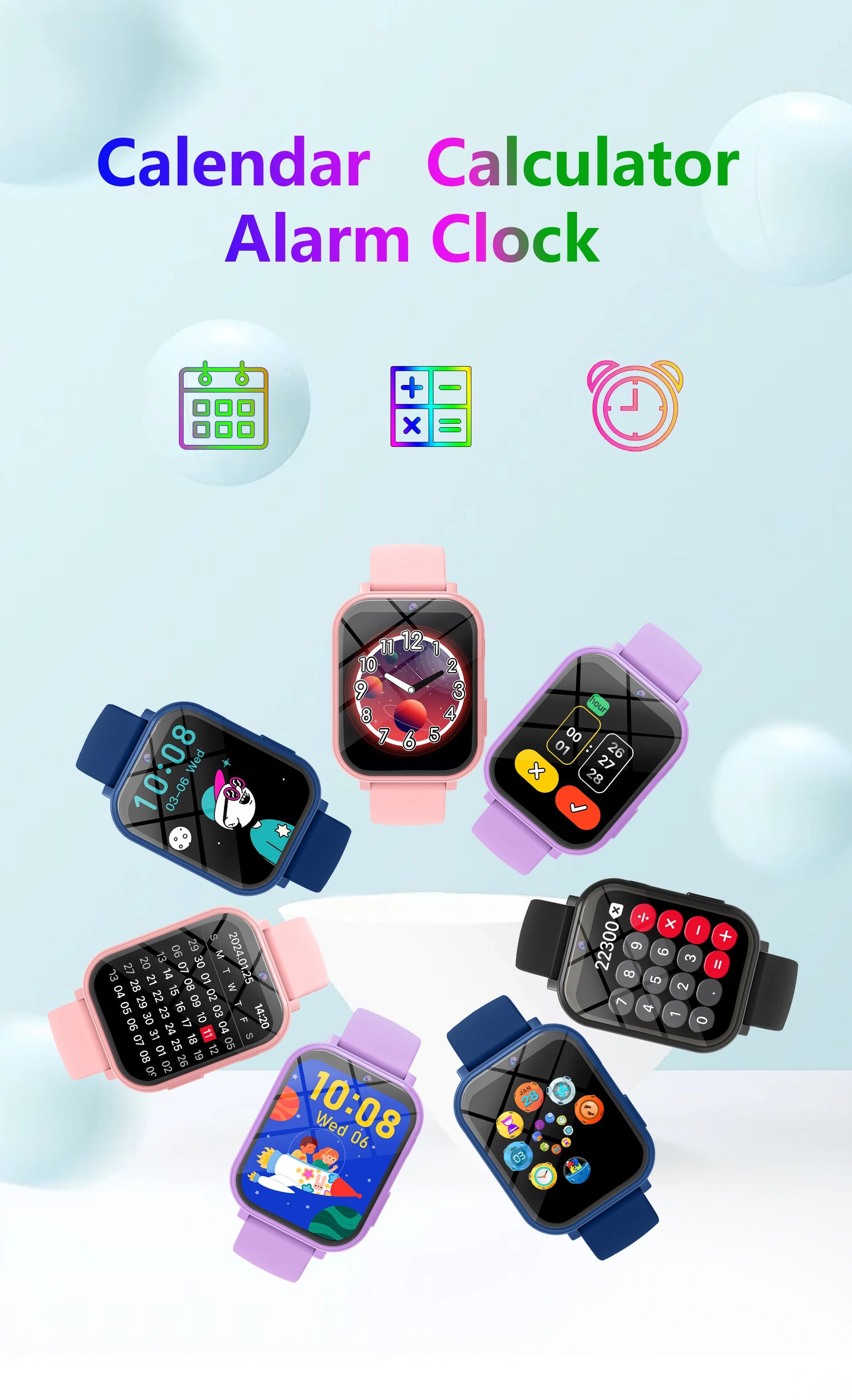 Nouveaux enfants Smartwatch jeux HD caméra frontale surveillance du sommeil lampe de poche électronique écran tactile alarme calculatrice cadeau garçons filles