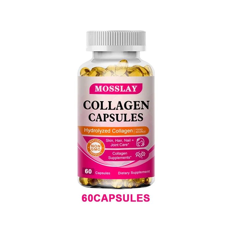 Capsules de collagène avec acide hyaluronique et complexe de vitamine C, supplément de blanchiment de la peau