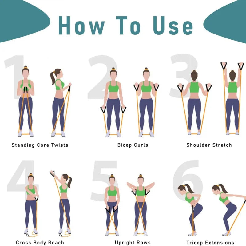 Bandes de résistance avec poignées, bandes d'exercice, bandes d'entraînement avec poignées pour hommes et femmes, équipement de musculation à la maison