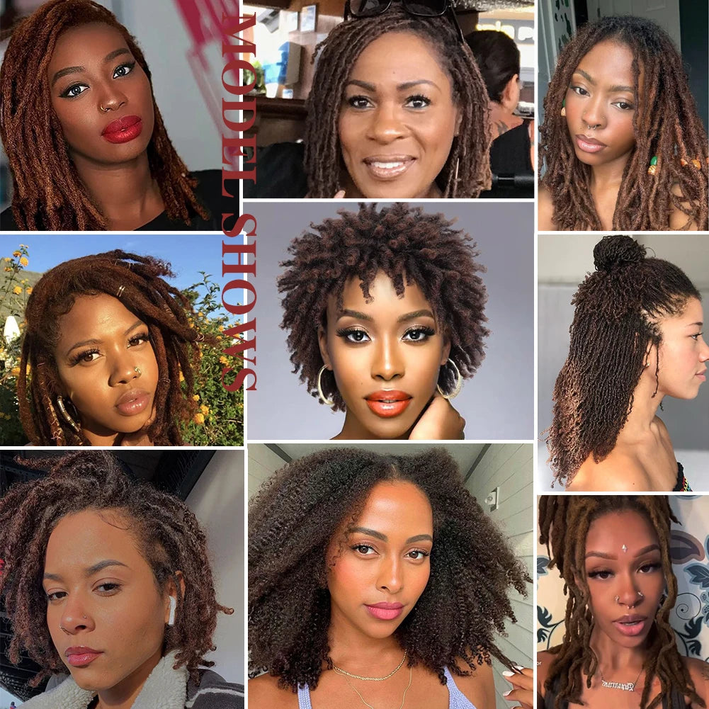 Extensions de cheveux afro crépus en vrac, 100% cheveux humains, tresses sales reggae, cheveux brésiliens naturels au crochet, dreadlocks, 4 #