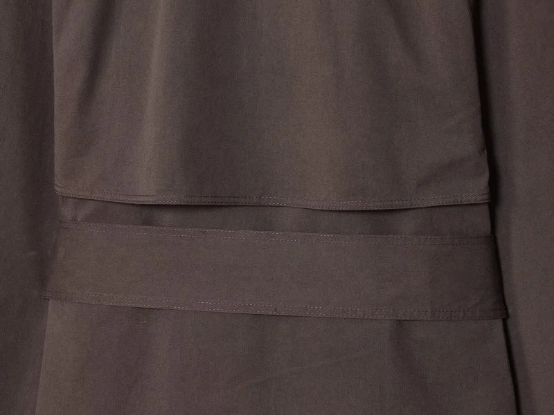 ETJ Autumn 2025 New Collection Women's British Style Double-Breasted Lapel Mesh Colour Belted Casual Trench Coat