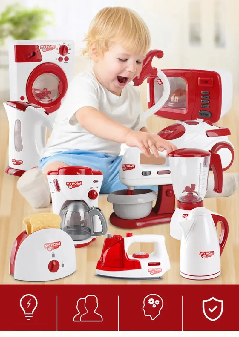 Appareils de cuisine jouets jouet ensemble de cuisine pour enfants jouer cuisine maison de poupée accessoires mélangeur cafetière Machine mélangeur grille-pain