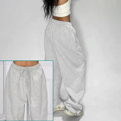 Pantalon de survêtement décontracté pour femmes, couleur unie, taille haute, à lacets, ample, jogging, classique, Baggy, Streetwear, Sport, danse, Y2K
