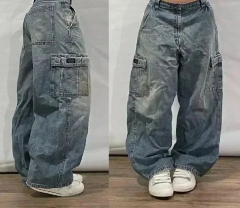 Jeans à jambes larges unisexes pour femmes, pantalons de vadrouille chauds, Street Y2K, Hip Hop, Joker Respzed, New Clearance Spot, American Fashion
