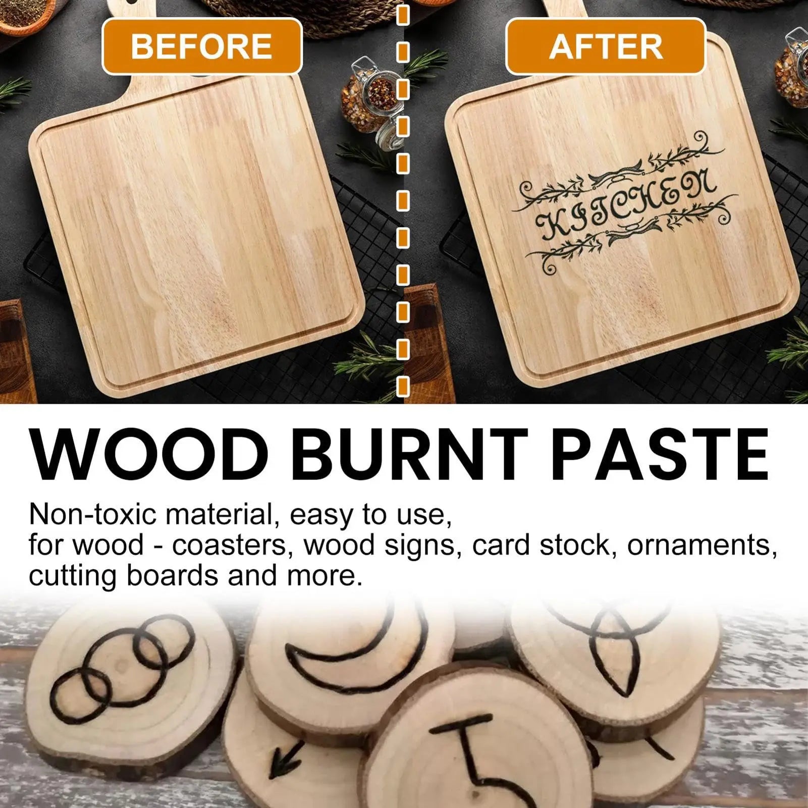 Pâte à brûler en bois, gel brûlant le bois pour l'artisanat, le dessin et les arts du bricolage, créez un bel art en apprentissage, personnalisez votre artisanat