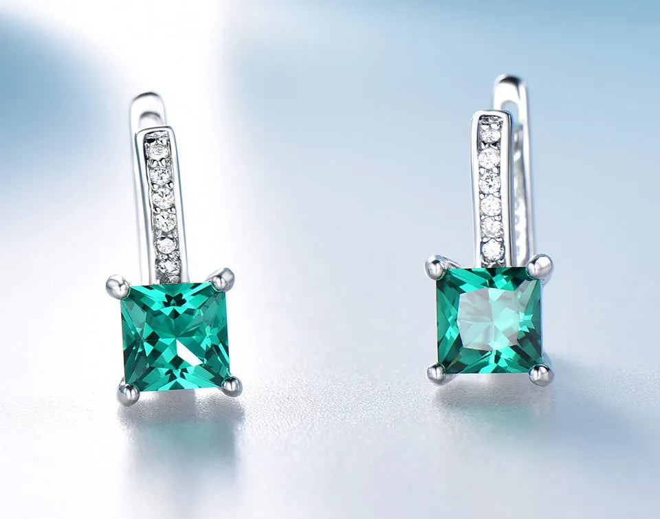 Characterlevez ald Square Jewelry Set pour femme, matiques élégantes, pendentif, clip, boucle d'oreille