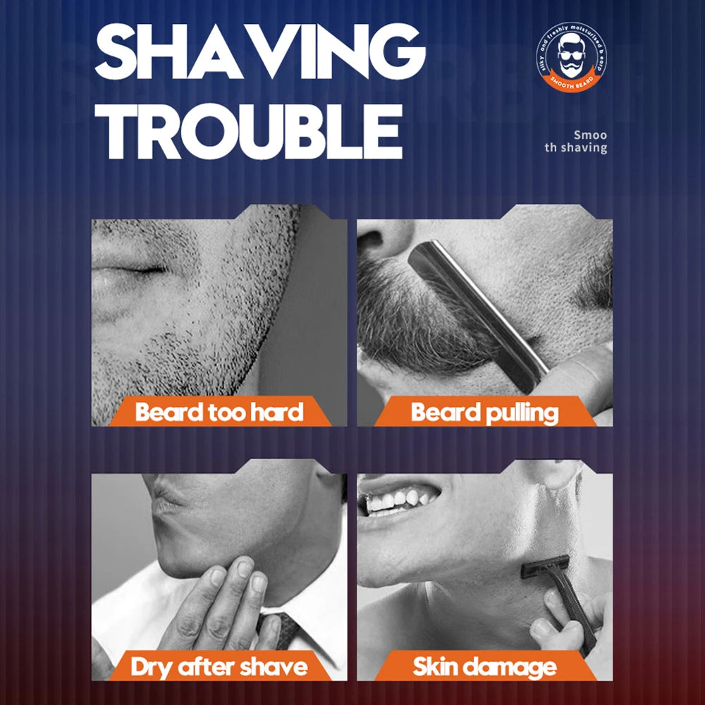 2 pièces hommes indolore propre hydrater lisse soin de la barbe Gel de rasage Gel de rasage Non irritant adoucir favoris les favoris barbe crème de rasage
