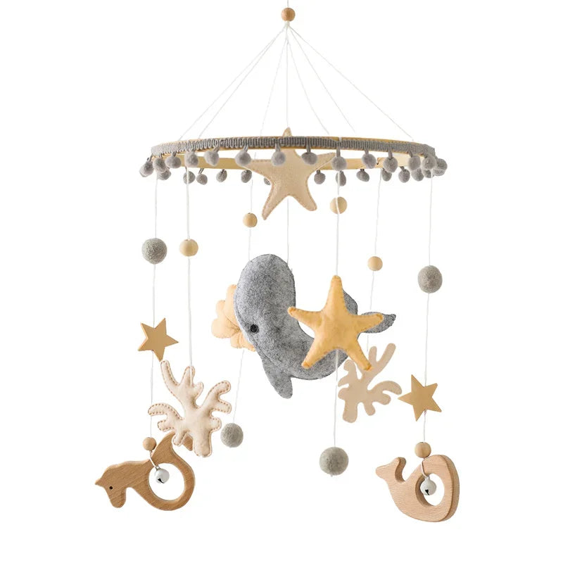 Hochets pour nouveau-né de 0 à 12 mois, jouets en feutre doux, cloche de lit de baleine, berceau Mobile suspendu, carrousel Musical, jouet pour garçons et filles, cadeau