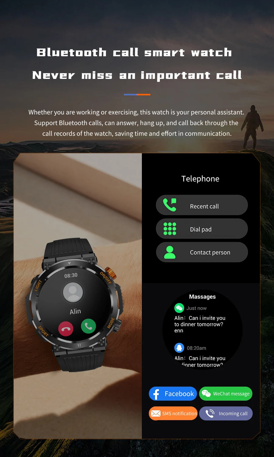 Montre connectée de sport pour hommes, écran tactile HD 2023x360, étanche, surveillance de la santé, appel Bluetooth, nouvelle collection 360