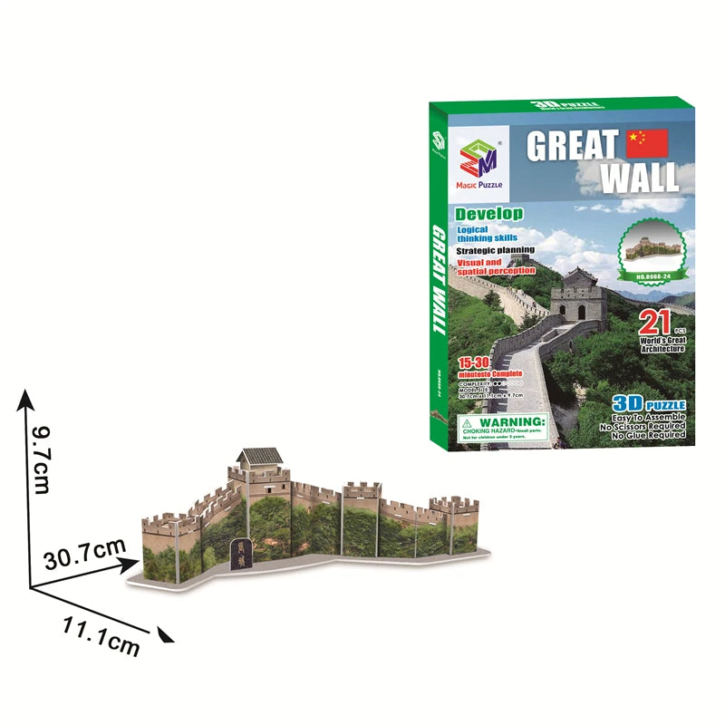 Jouets éducatifs Puzzles 3D jouets enfants développement intellectuel mondes Construction de bâtiments célèbres Puzzles 3D jouet