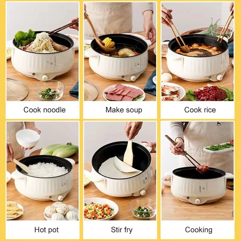 Cuiseurs électriques multifonctions simple/Double couche 1-2 personnes poêle antiadhésive domestique marmite cuiseur à riz appareils de cuisson