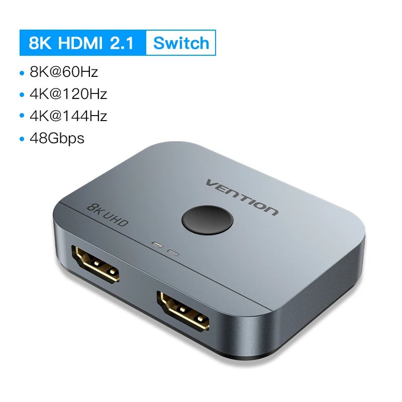 Vention HDMI commutateur 4K 60Hz bi-direction 2.0 commutateur HDMI 1x2/2x1 adaptateur pour PS4/5 Xiaomi TV Box 8K HDMI 2.1 répartiteur