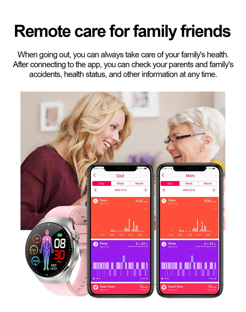 Nouvelle surveillance de la santé montre intelligente examen physique santé Wacth pression artérielle ECG + PPG Sport appel Smartwatch pour Android iOS