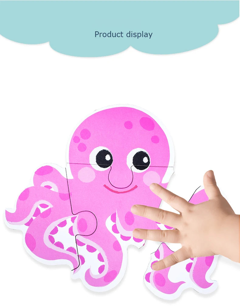 Montessori bébé Puzzle jouets éducatifs pour enfants 2 à 4 ans enfant en bas âge 3D Puzzle en bois enfants boîte de fer jeux de Puzzle jouets
