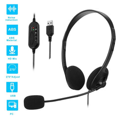Casque USB avec microphone, réduction du bruit, pour appels sur ordinateur, chat, centre d'appels, casque de service