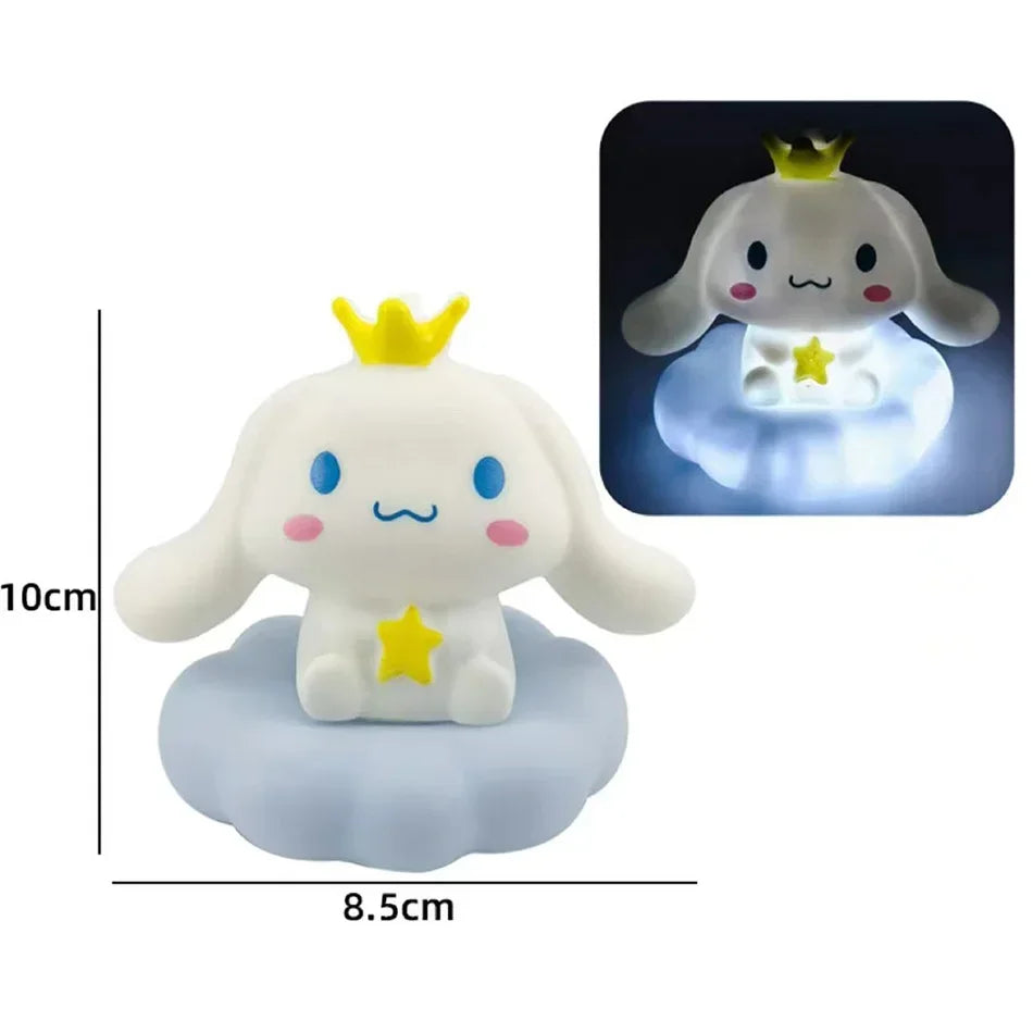 Anime Sanrio Hello Kitty Kuromi cannelle mélodie veilleuse brillant enfants jouet lampe de chevet Kawaii mignon enfants cadeau d'anniversaire