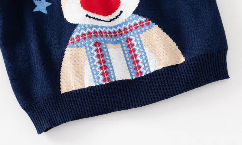 Pull imprimé de noël pour enfants, Costume du nouvel an 2025, manches longues, col rond, pulls tricotés doux et décontractés, pull chaud, haut de noël