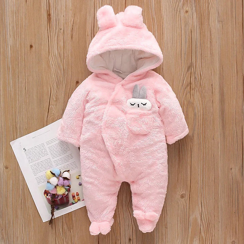 Vêtements d'escalade en peluche pour bébé de 0 à 2 ans, chauds et épais, en coton, avec chien et lapin, dessin animé, nouvelle collection automne et hiver