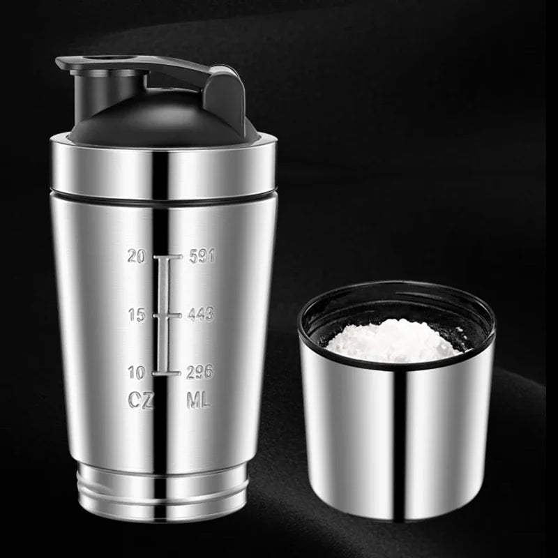 Tasse de secoueur de protéines en acier inoxydable, tasse de sport de Fitness Portable, Shakers de Nutrition, bouteilles d'eau, tasse d'eau, Shakers portables