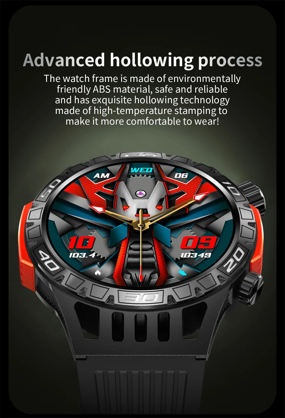 Montre intelligente étanche avec éclairage LED pour homme, boussole, tracker de fitness sportif, IP68, Bluetooth, conversation, Android, iOS