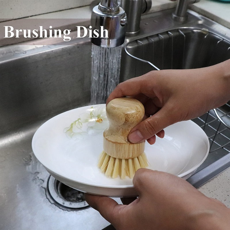 Brosse à récurer la vaisselle en bambou Regina, brosse à récurer la vaisselle en bois de cuisine, brosse à livres pour laver la vaisselle, casserole en fonte, 1 pièce, 2 pièces