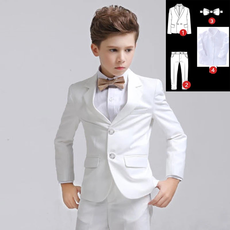 Formal suit for boys, for weddings, white party blazer, trousers, christening outfit, children's suit, prom tuxedo set for men and teenagers