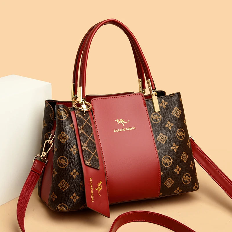 Sac à main de luxe imprimé grande capacité en cuir souple pour femmes, sac à bandoulière de loisirs de styliste pour dames