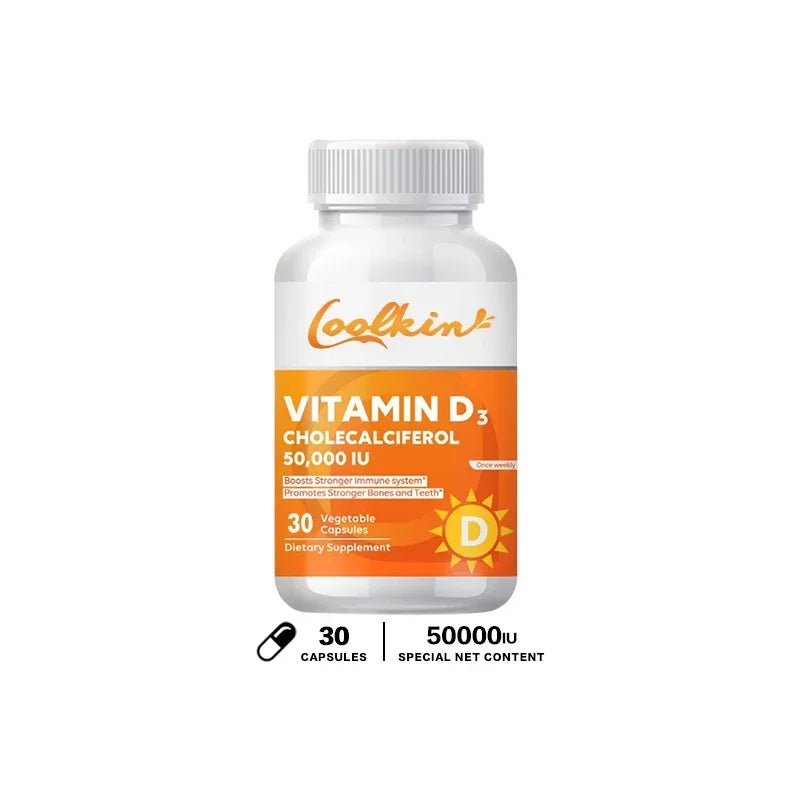 Vitamine D3 haute puissance 50 000 UI - 120 capsules végétariennes - Supplément de vitamine D sans gluten sans OGM