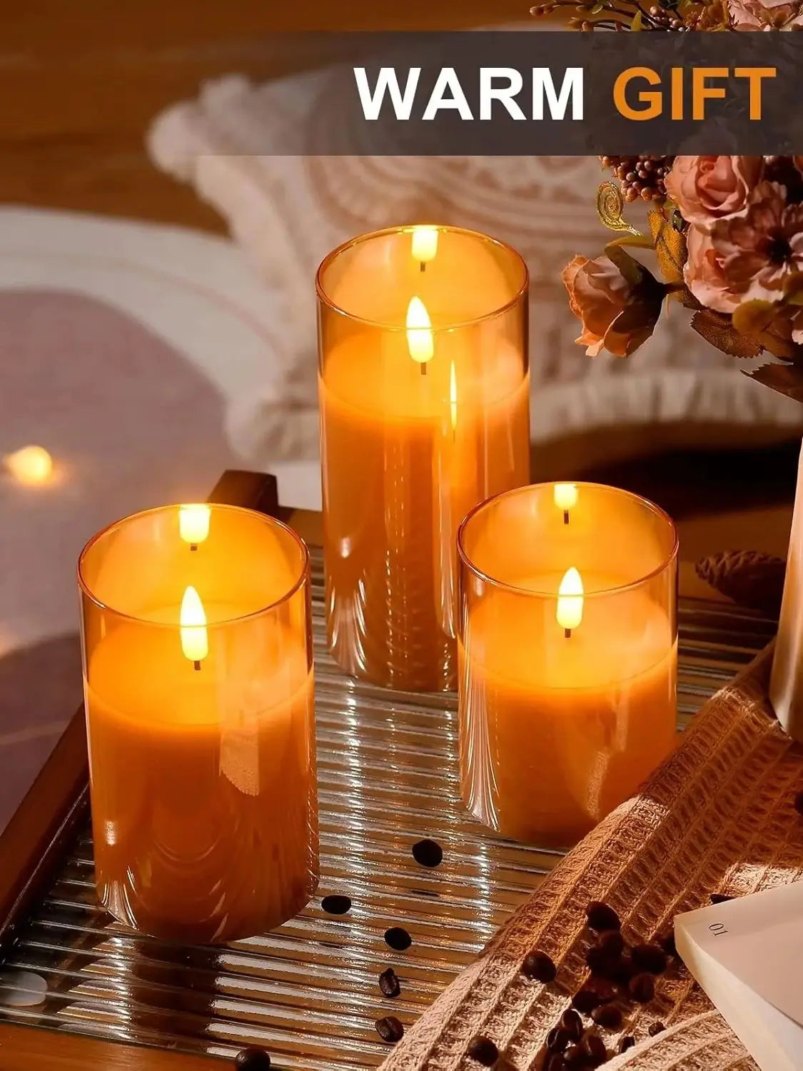 Bougies sans flamme 3D wick bougie LED électrique à piles avec télécommande pour fête hôtel mariage décoration d'anniversaire