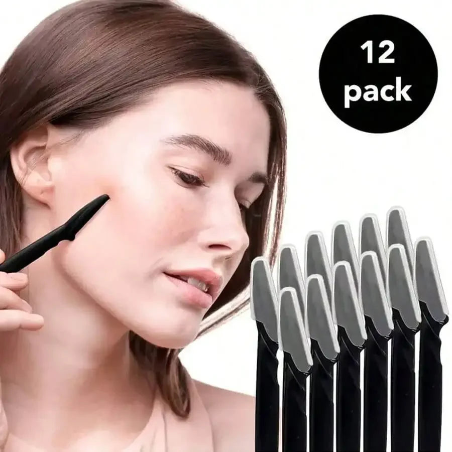 EyebloguRazor-Tondeuses pour femmes et hommes, Épilateurs pour le visage, Rasoirs polyvalents, Exattente du visage, Noir, 6 pièces, 12 pièces