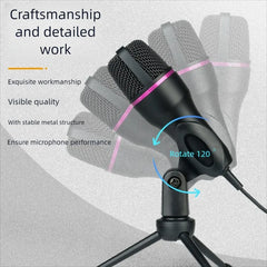 Microphone filaire à condensateur USB, 3.5mm, pour PC, ordinateur portable, jeu, Podcast, Studio, professionnel, Anti-soufflage, pour bureau